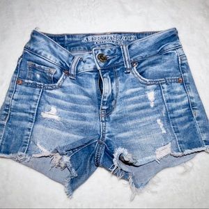 american eagle cut off denim shorts